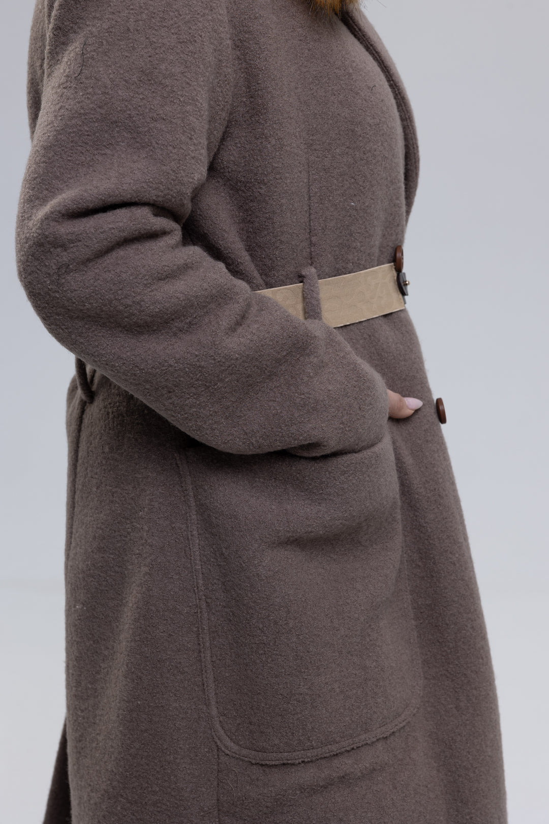 Virgin Sheep Wool Double-Breasted Coat