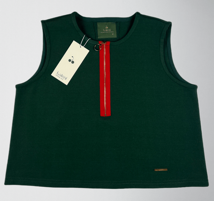 Cotton rib top with zipper - Baleni