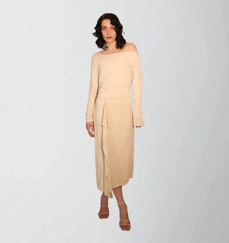 Bamboo Ultra Soft Knit Jersey Ecru Dress