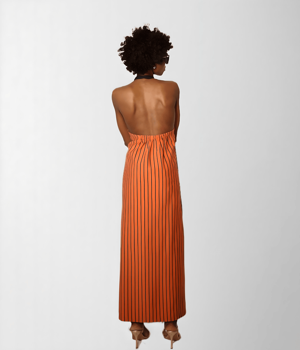 Striped cotton french terry dress