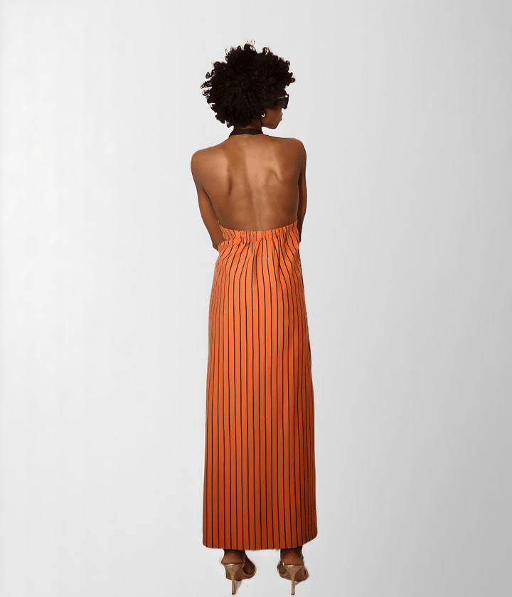 Striped cotton french terry dress