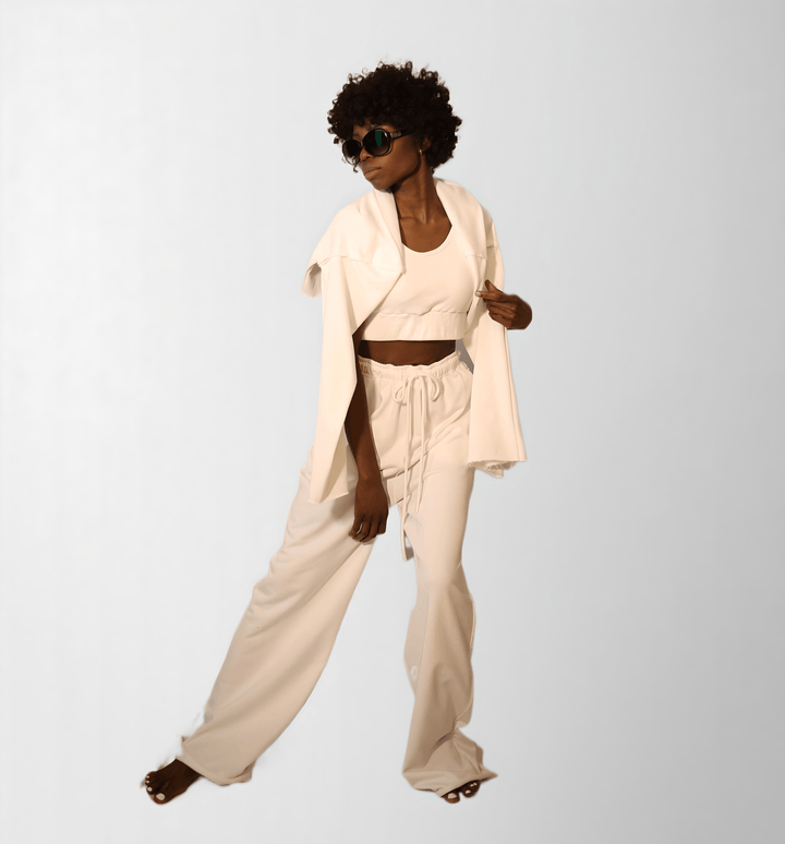 Cotton Three Pieces Silk Velvet Tracksuit