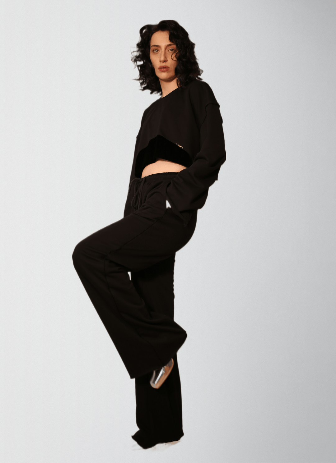 Silk Velvet Woven Cotton Three Pieces Tracksuit