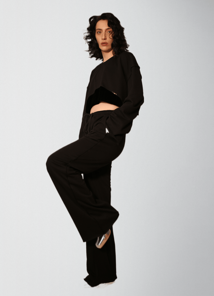 Silk Velvet Woven Cotton Three Pieces Tracksuit