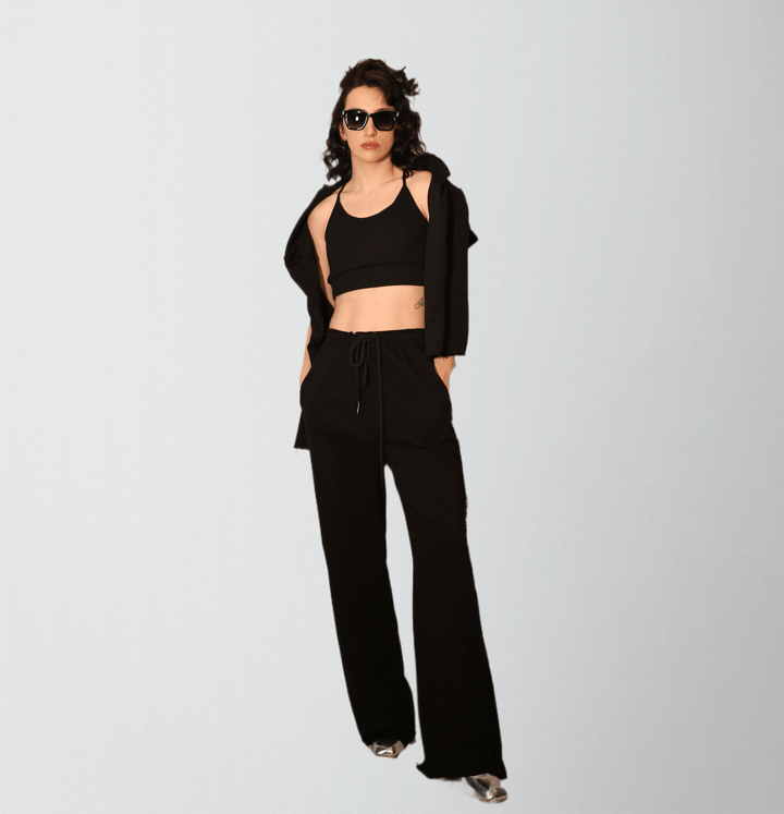 Silk Velvet Woven Cotton Three Pieces Tracksuit