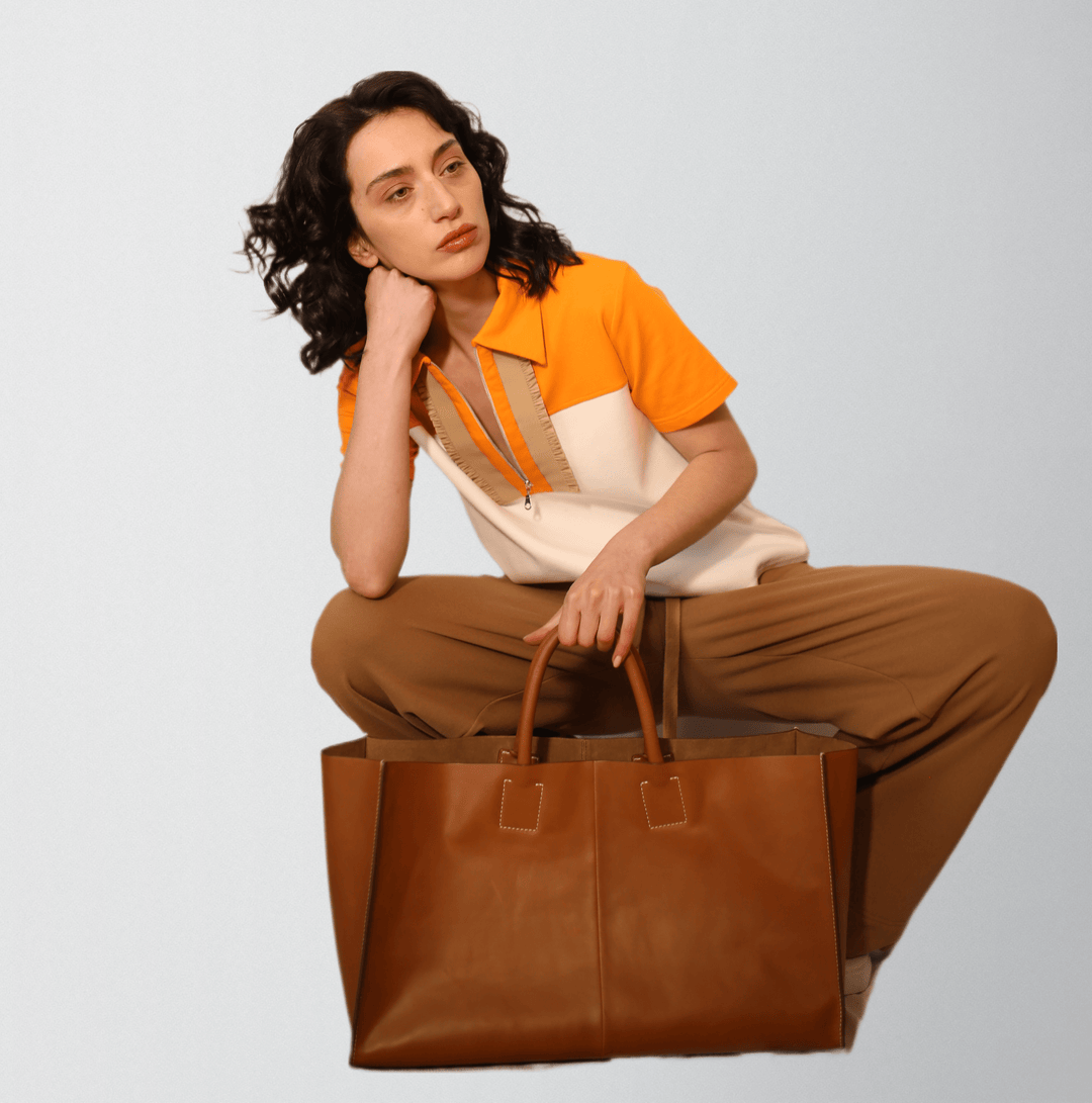 Cotton polo with zipper & ruffle trim - Baleni