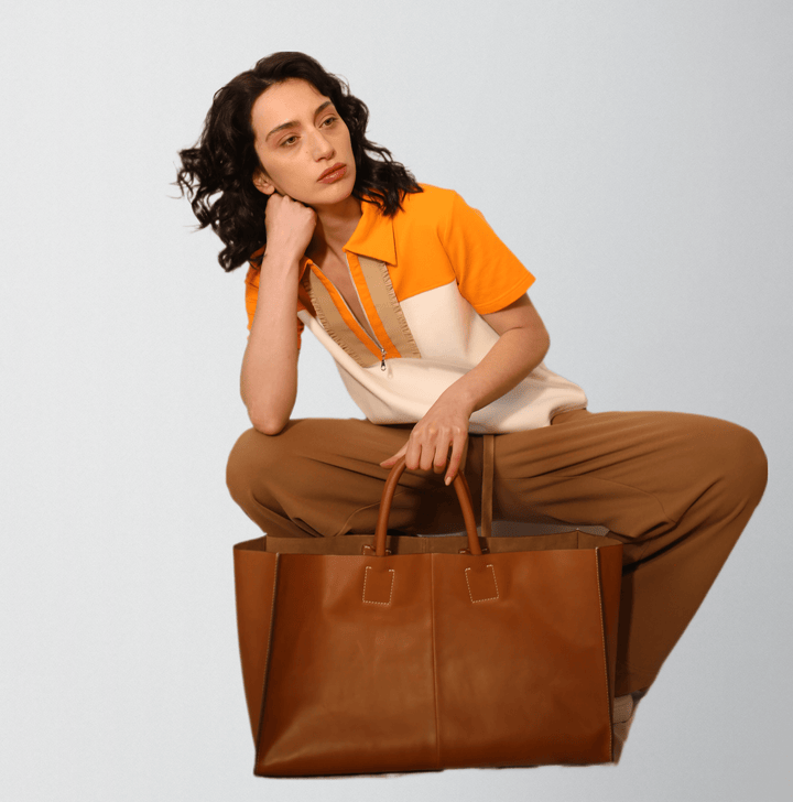 Cotton polo with zipper & ruffle trim - Baleni