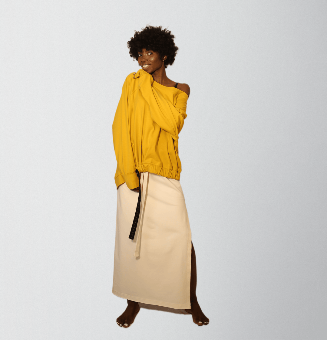 French Terry Cotton Elastane Maxi Skirt