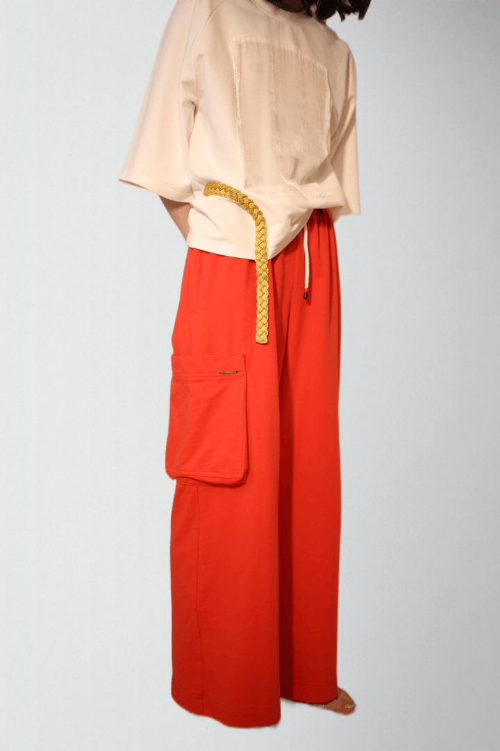 Golden Metallic Braid Trimmed Cotton Elastane Top