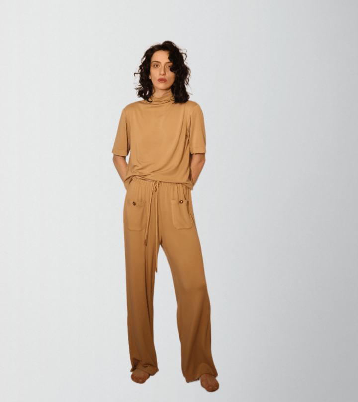 Wide-Leg Bamboo Cotton Jersey Outfit