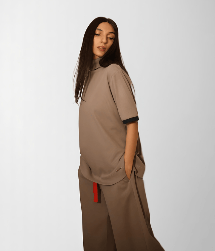 Casual Organic Cotton High-Neck Outfit