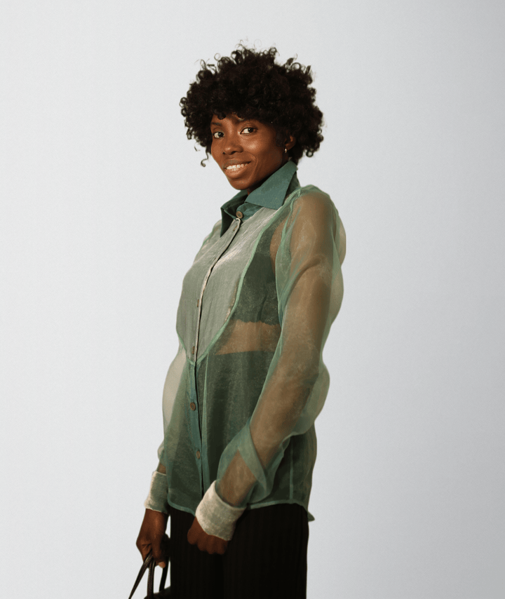 Silk Velvet Lightweight Organza Sheer Blouse