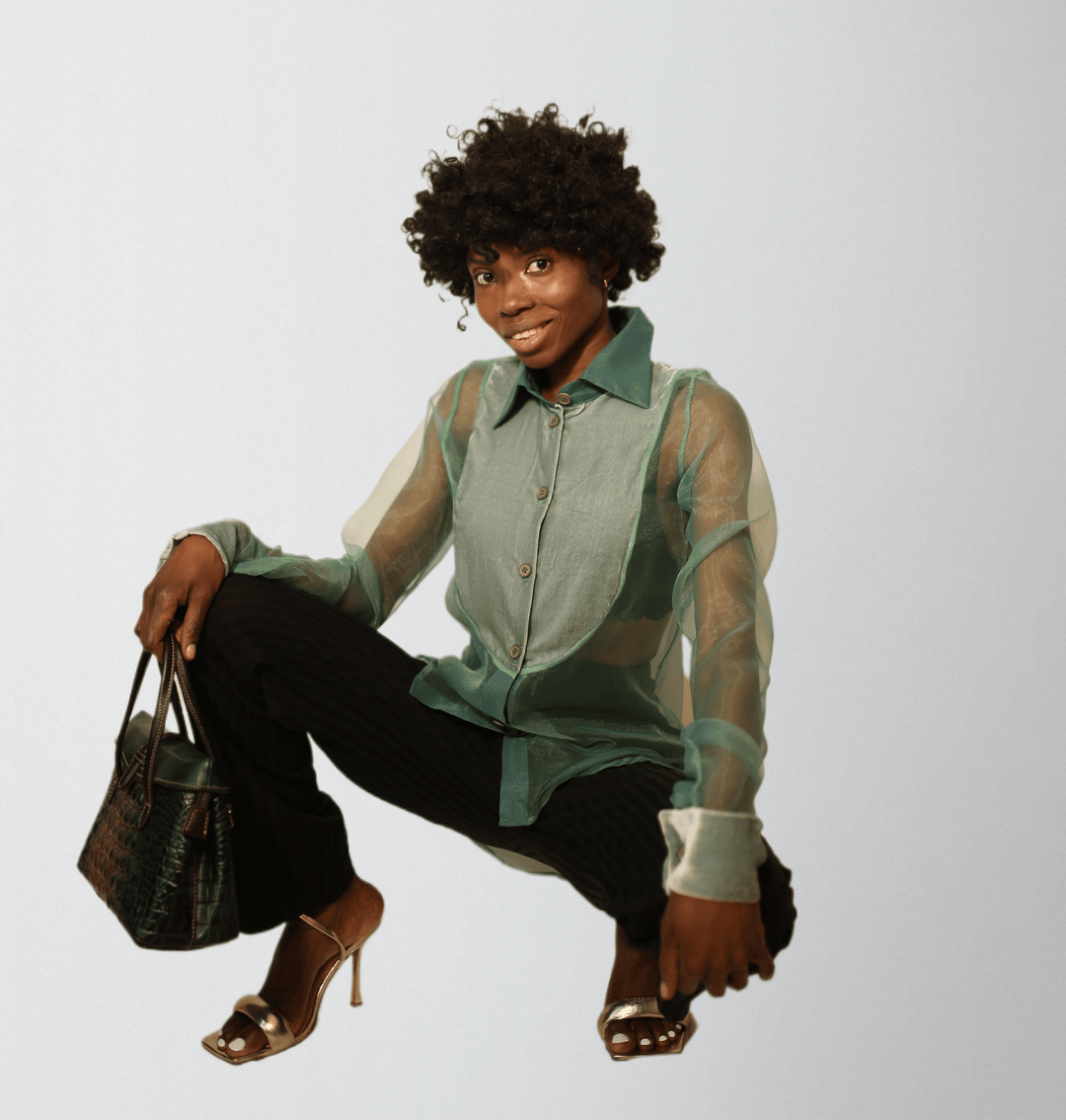 Silk Velvet Lightweight Organza Sheer Blouse
