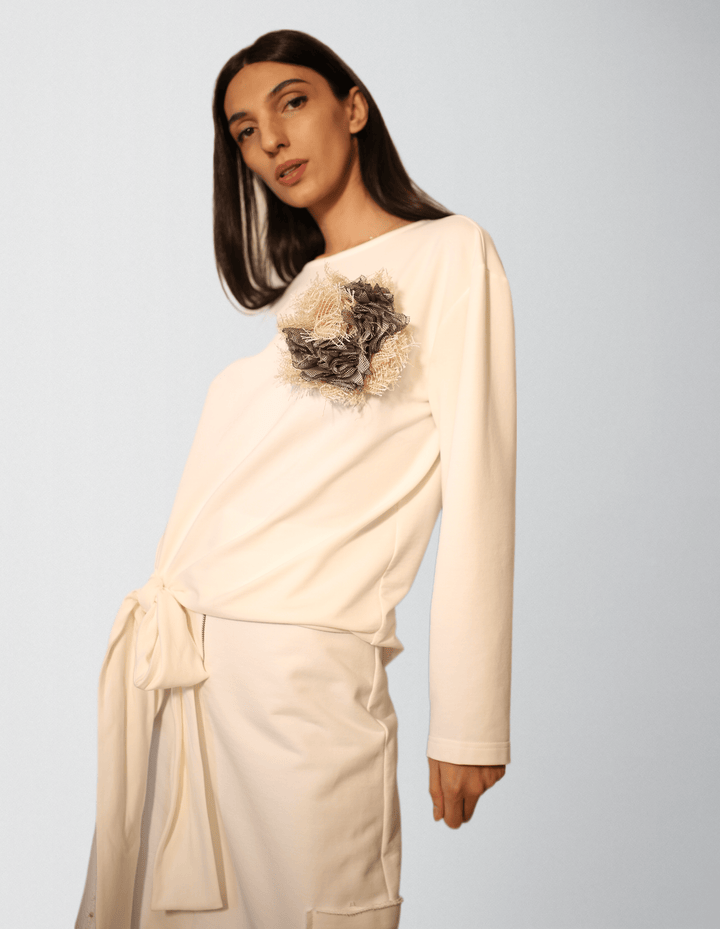 High Quality Unbrushed French Terry Cotton Blouse