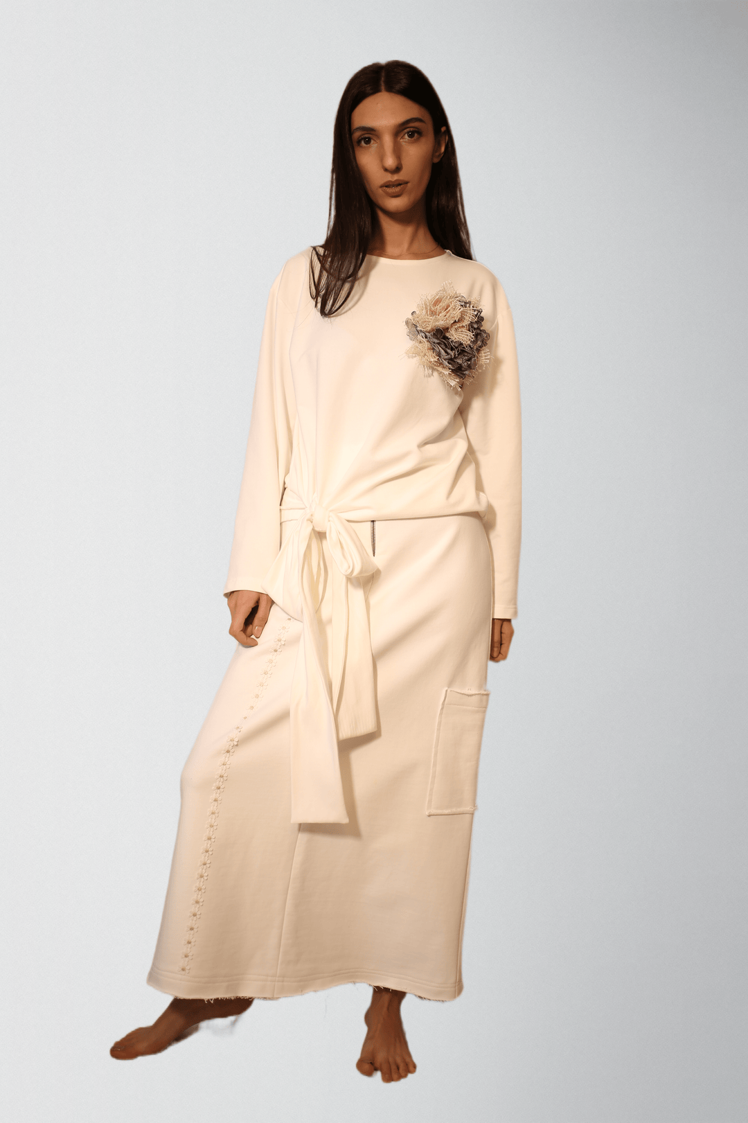 High Quality Unbrushed French Terry Cotton Blouse