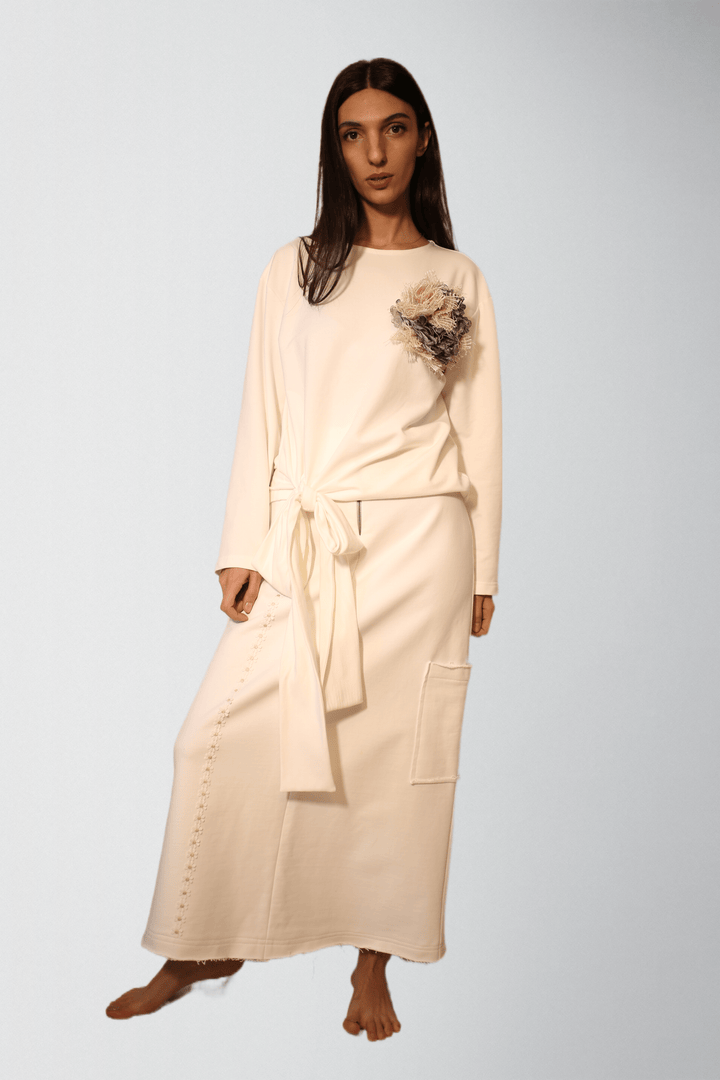 High Quality Unbrushed French Terry Cotton Blouse