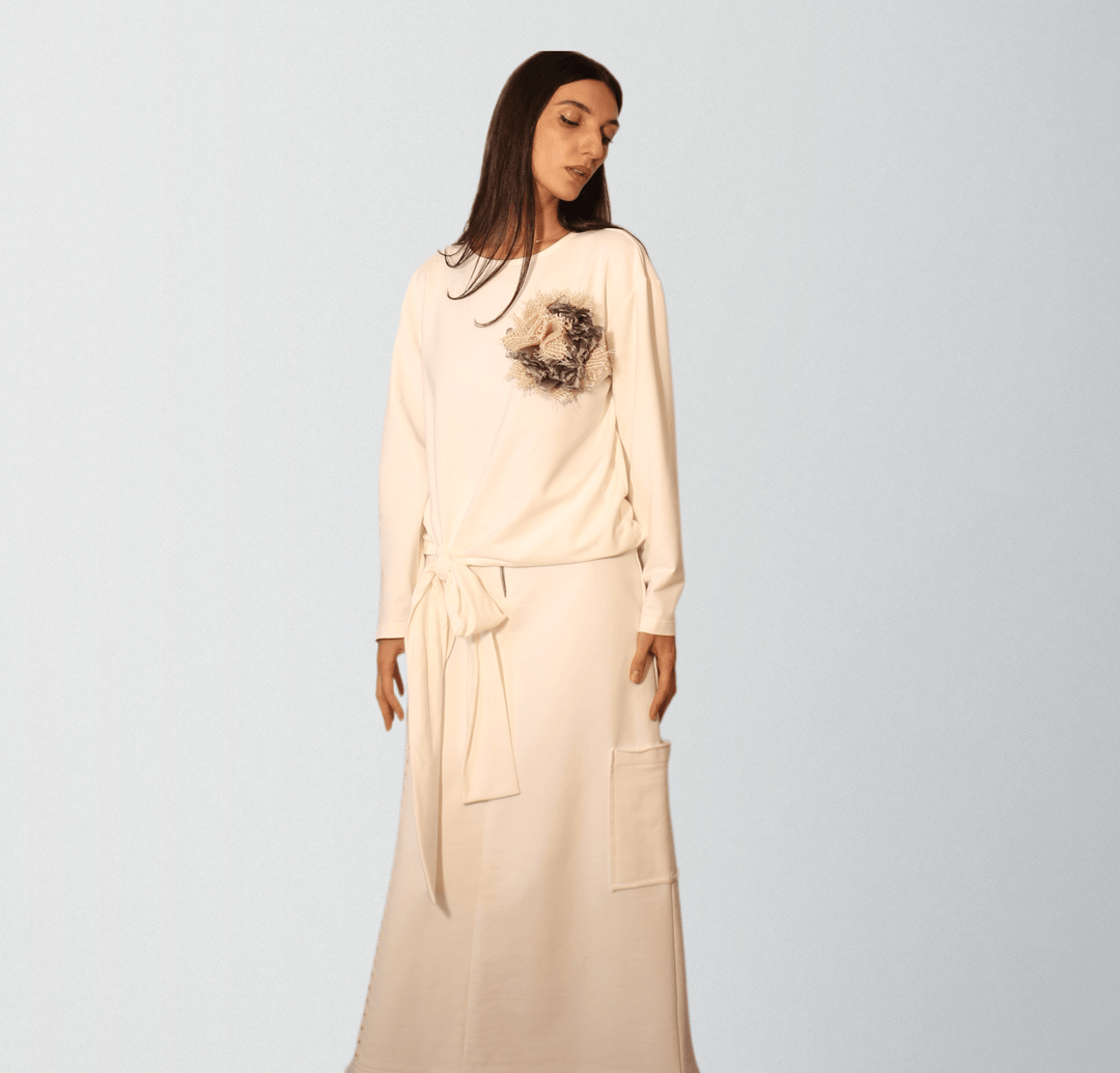 High Quality Unbrushed French Terry Cotton Blouse