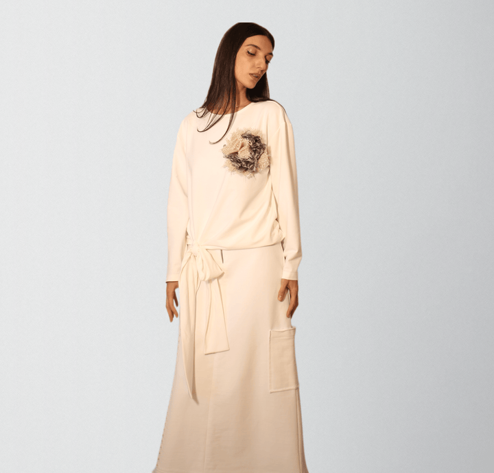 High Quality Unbrushed French Terry Cotton Blouse