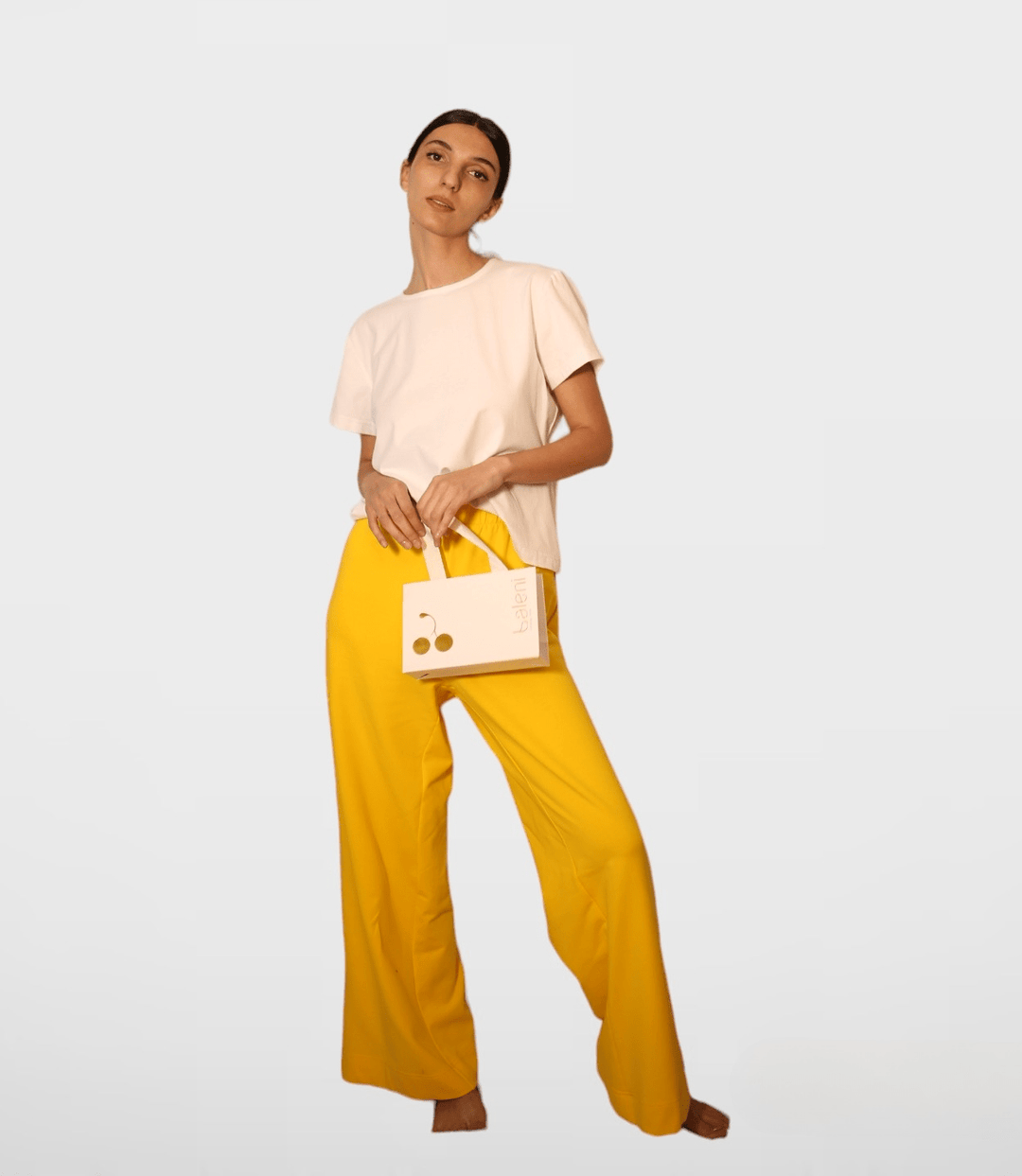 Wide-Leg Cotton Spandex Pants