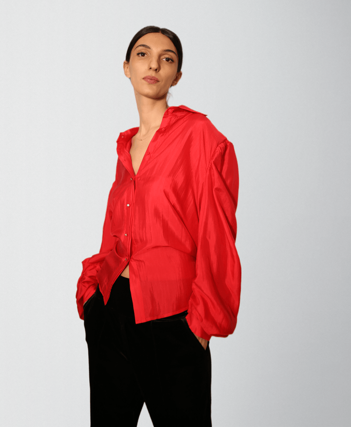 Hand dyed natural mulberry silk elegant shirt - Baleni