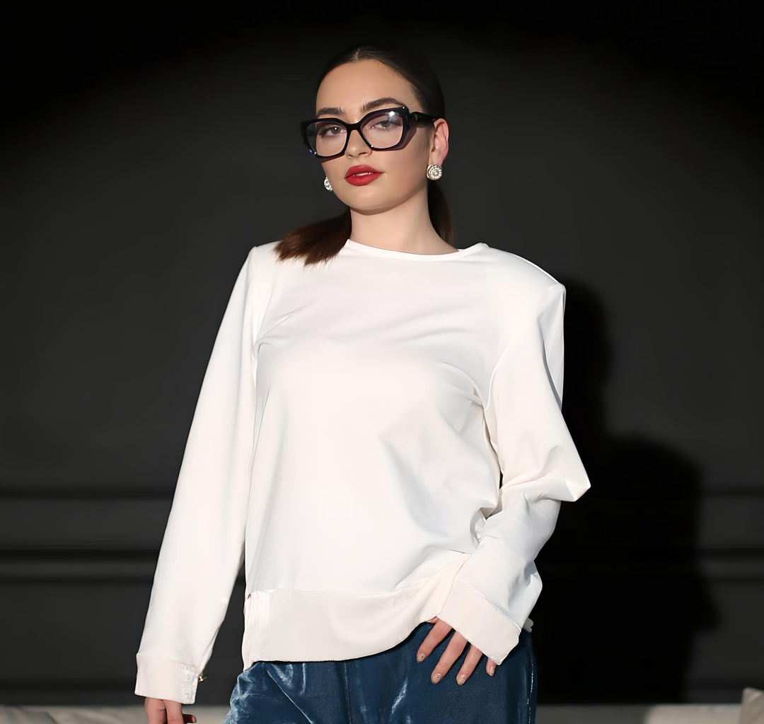 Silk Velvet Cotton Elastane Blouse
