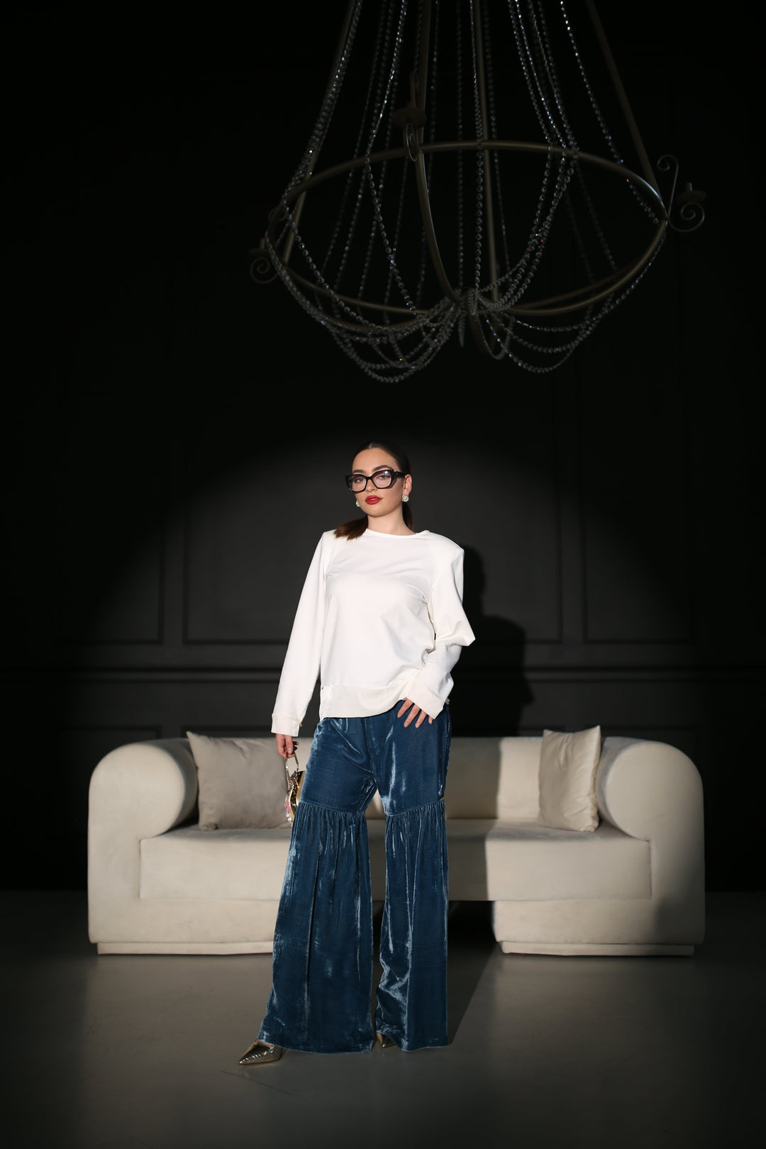 Silk Velvet Cotton Elastane Blouse