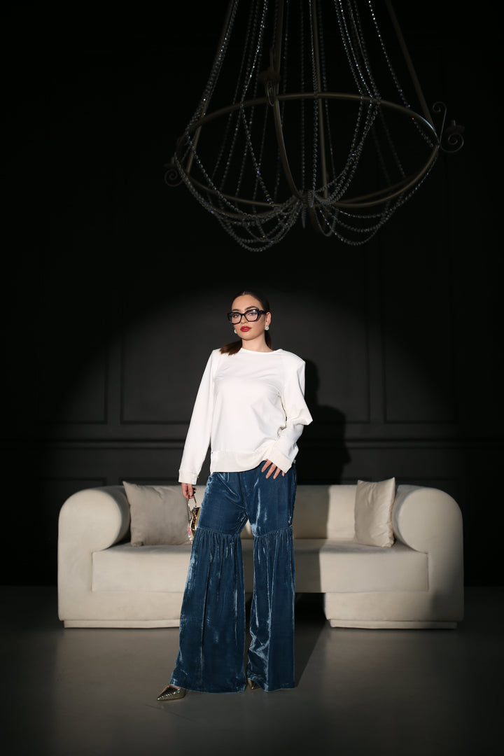 Silk Velvet Cotton Elastane Blouse