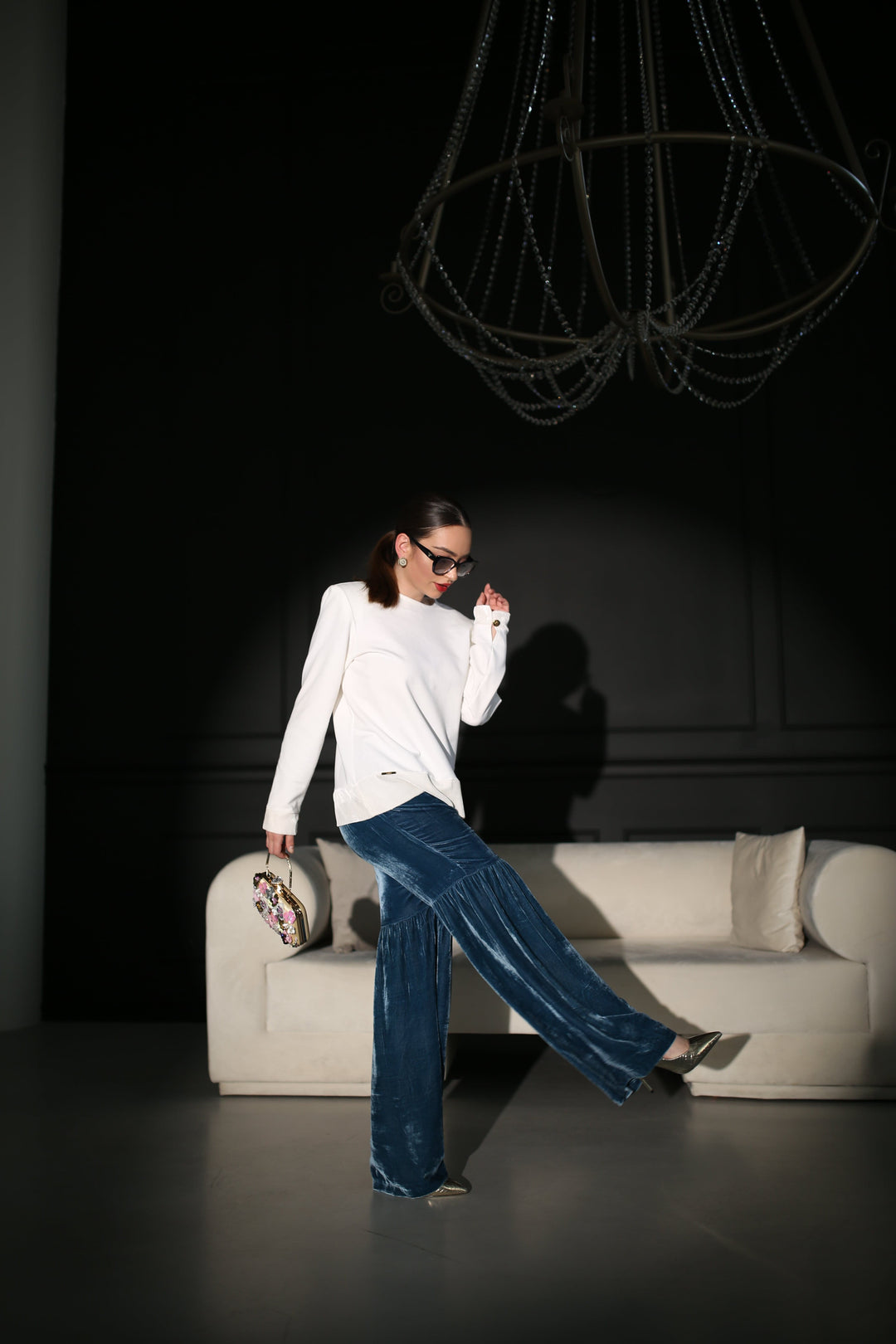 Silk Velvet Cotton Elastane Blouse