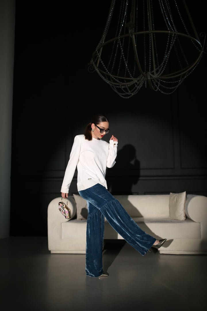 Silk Velvet Cotton Elastane Blouse