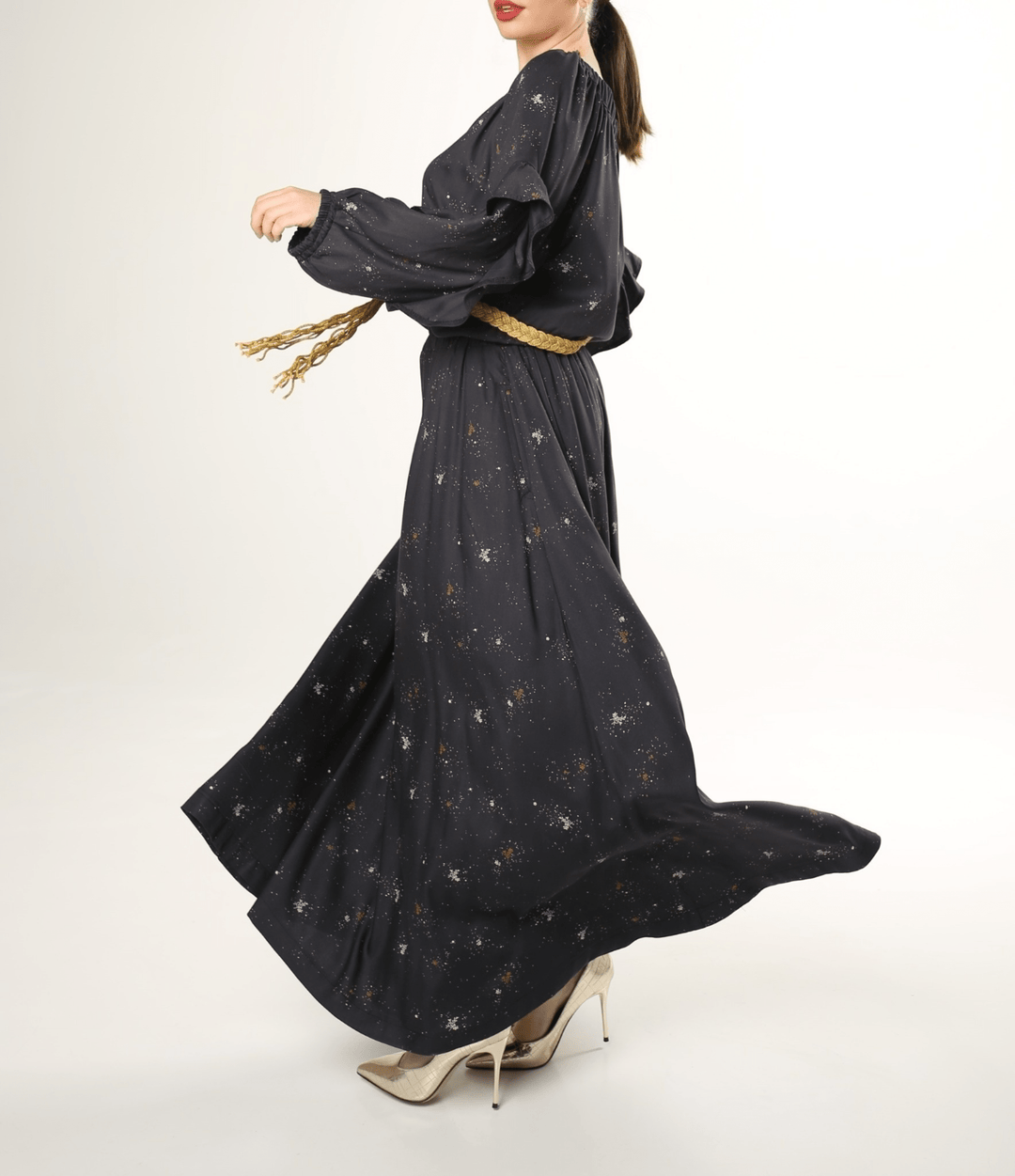 Woven Twig Viscose Maxi Skirt Ensemble