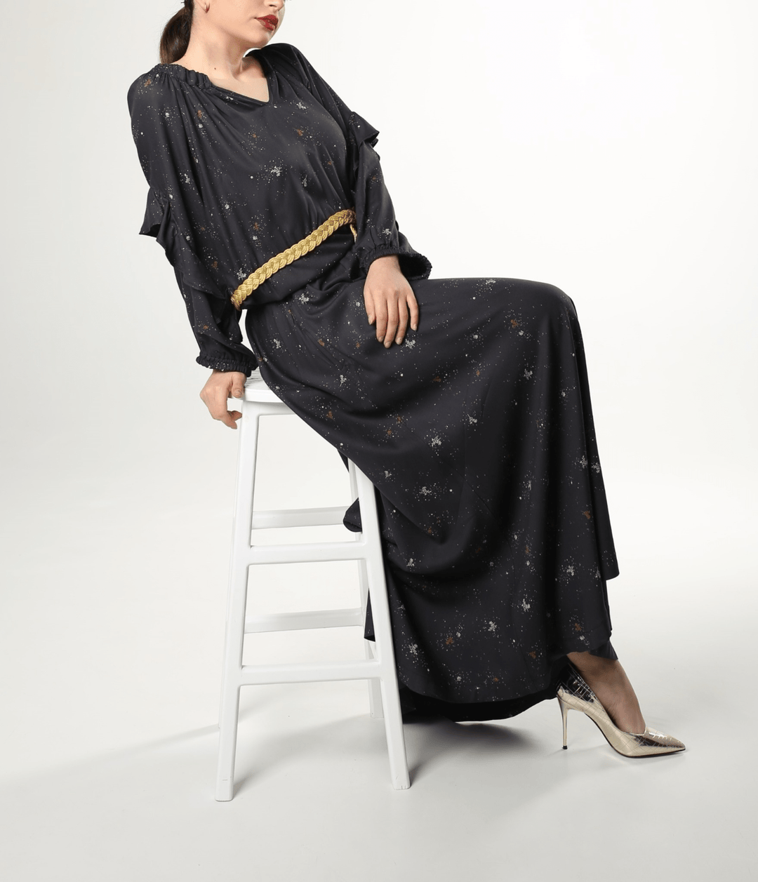Woven Twig Viscose Maxi Skirt Ensemble