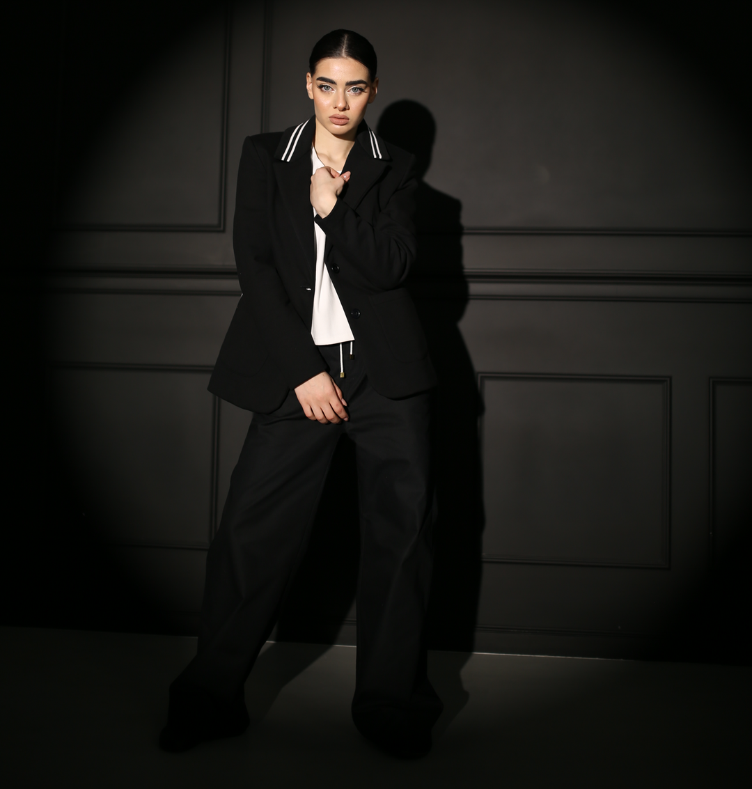 Ribbed Virgin Cotton Heavy Blazer