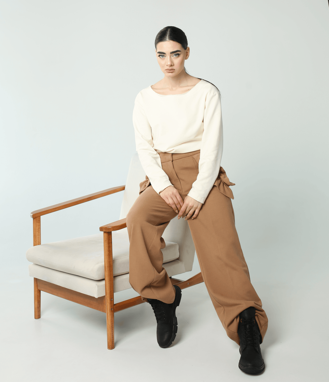 Long Sleeves French Terry Cotton Elastane Top