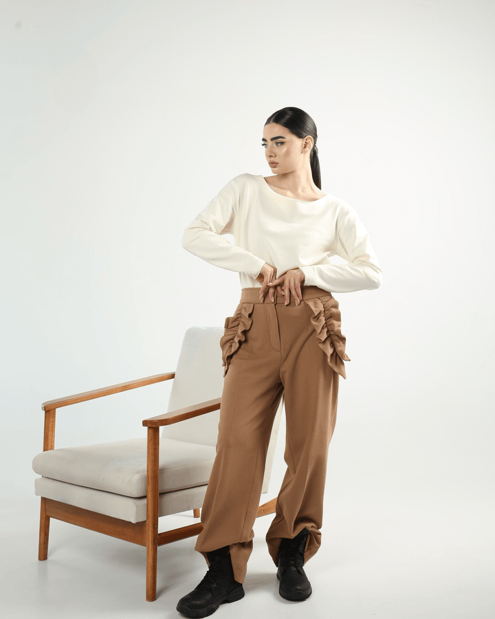 Long Sleeves French Terry Cotton Elastane Top