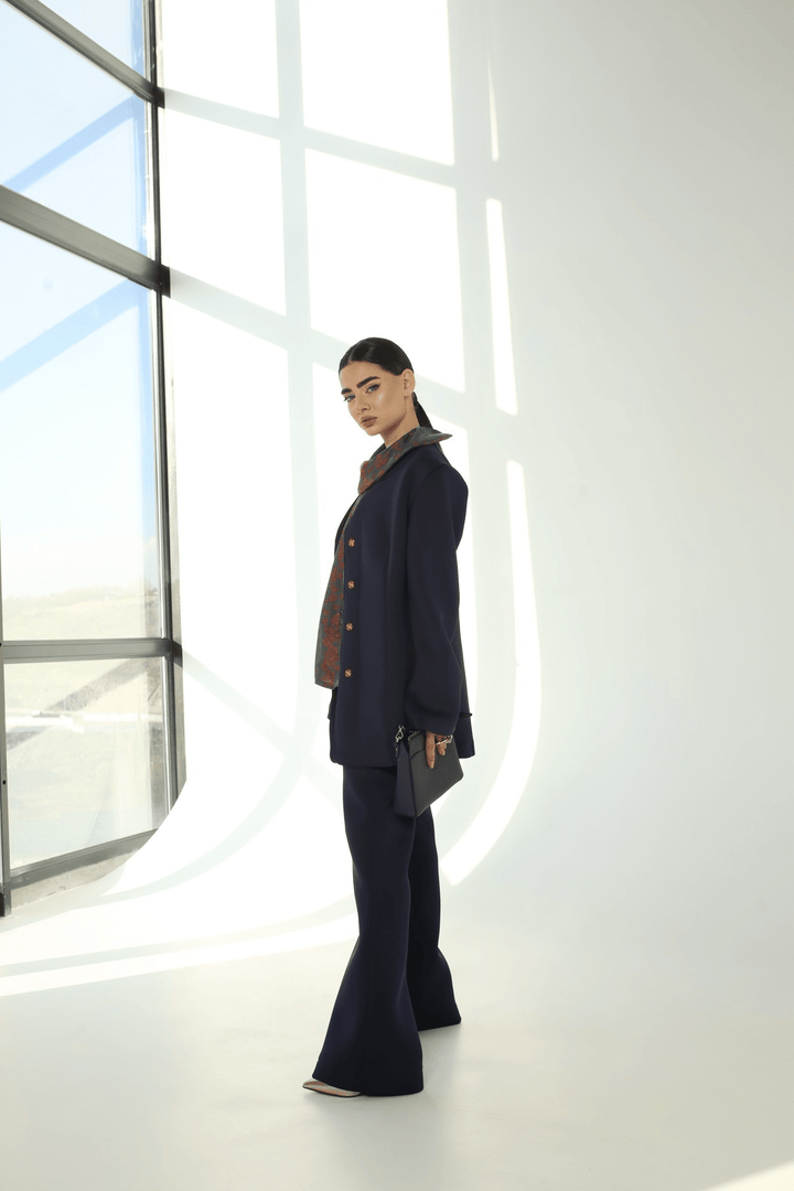 Space cotton stretchy elegant pants ensemble - Baleni