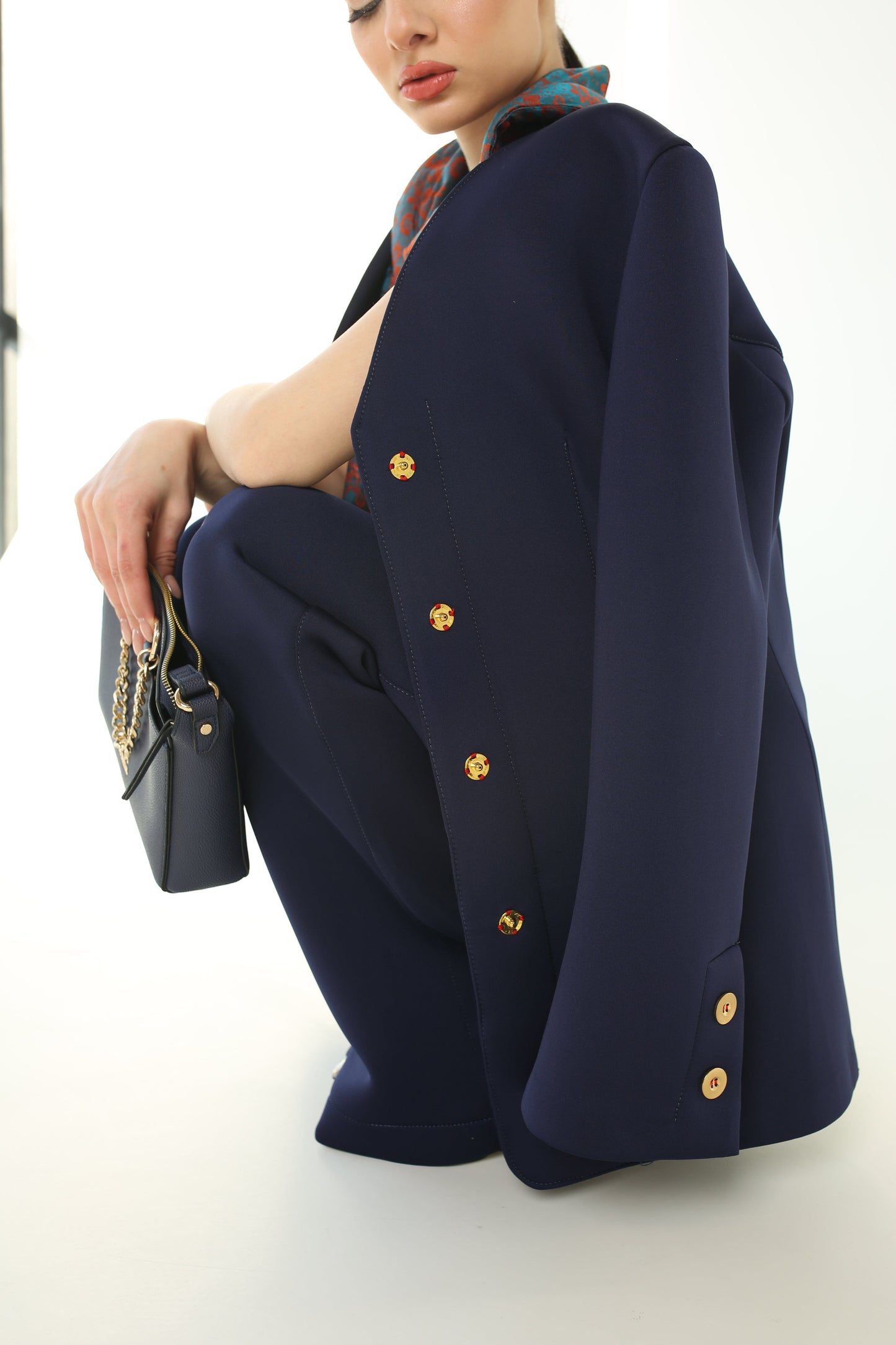 Space cotton stretchy elegant pants ensemble - Baleni
