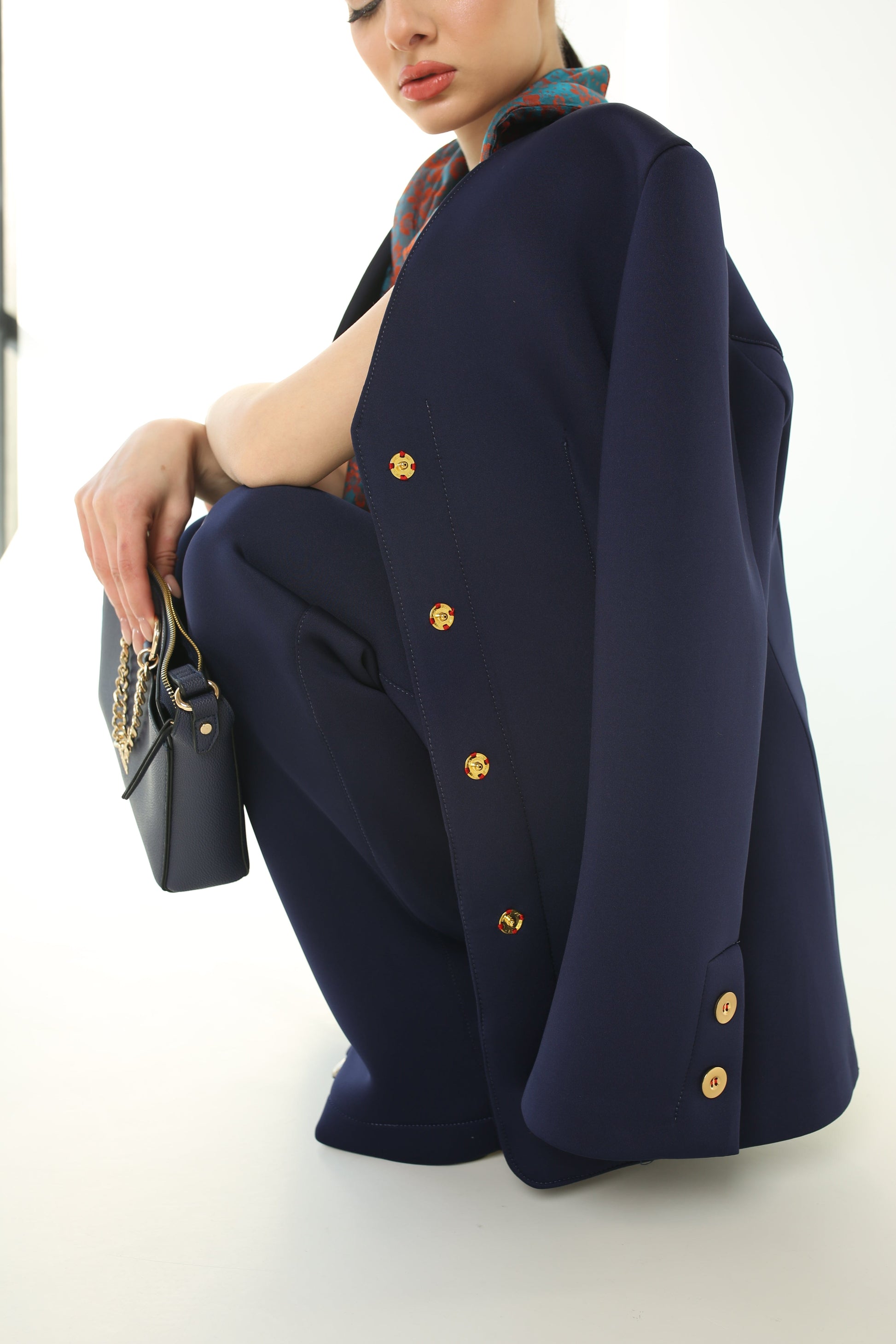 Space cotton stretchy elegant pants ensemble - Baleni