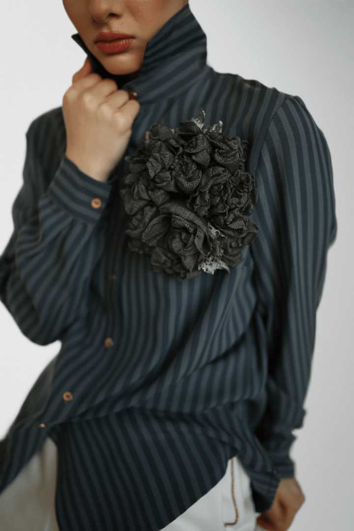 Two Tone Striped Twill Shirt