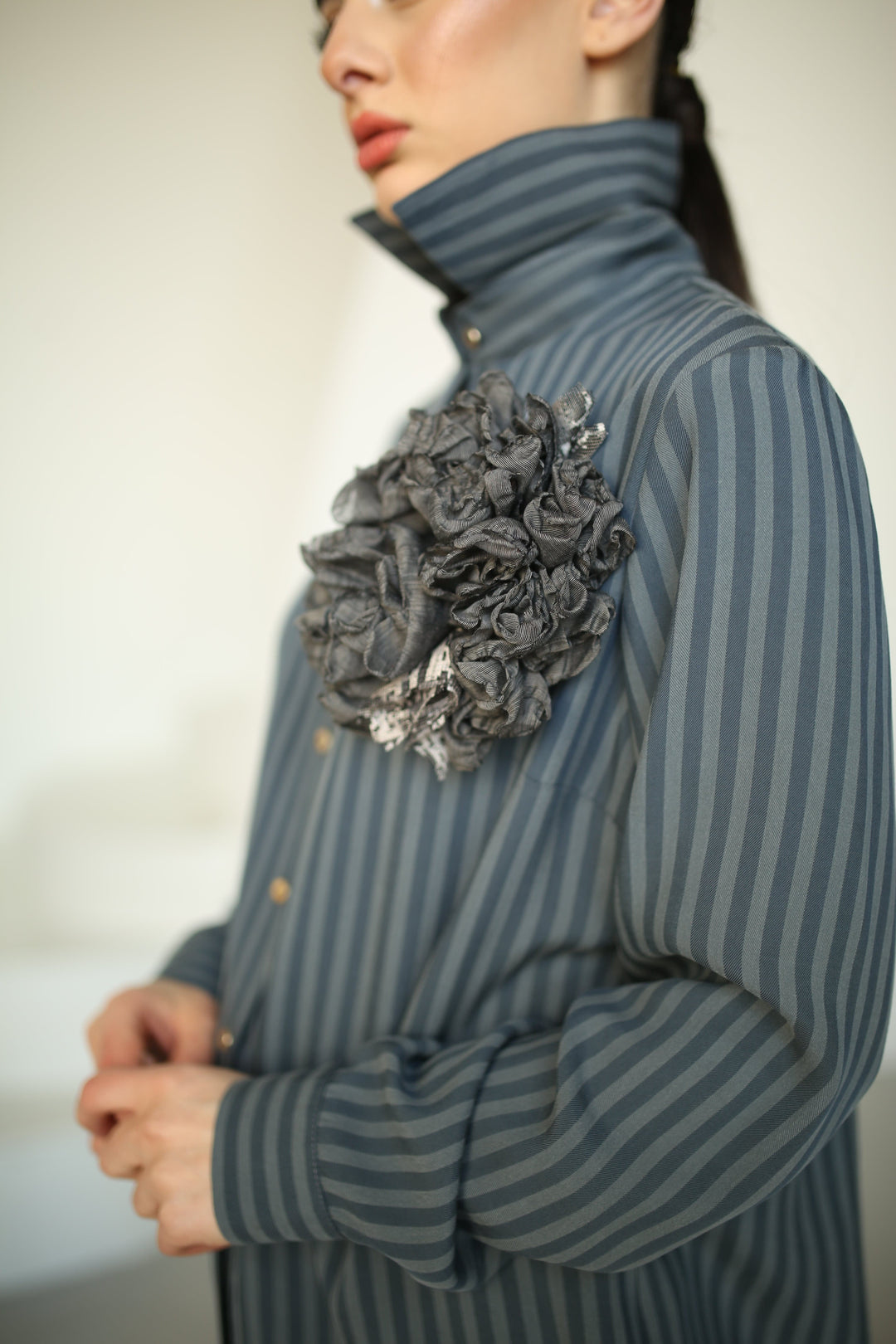 Two Tone Striped Twill Shirt