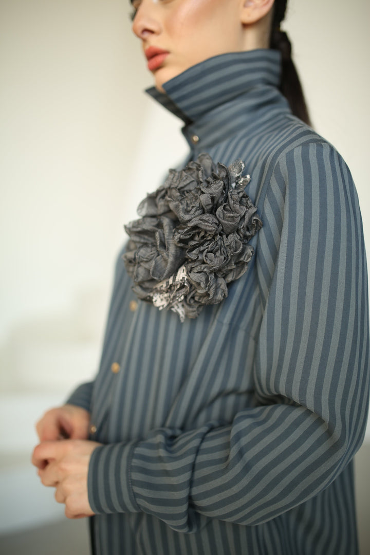Two Tone Striped Twill Shirt