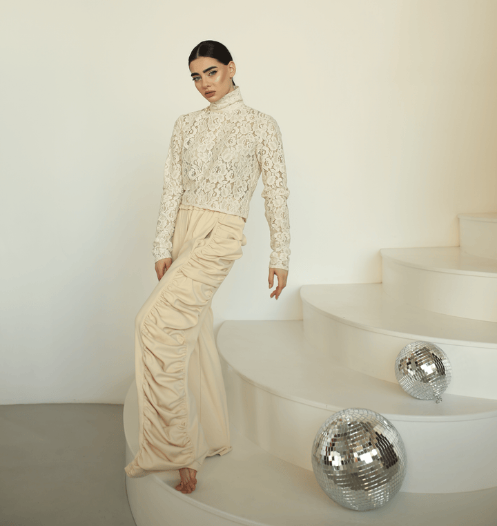 Exclusive pure cotton thick lace tracksuit (3 pieces outfit) - Baleni