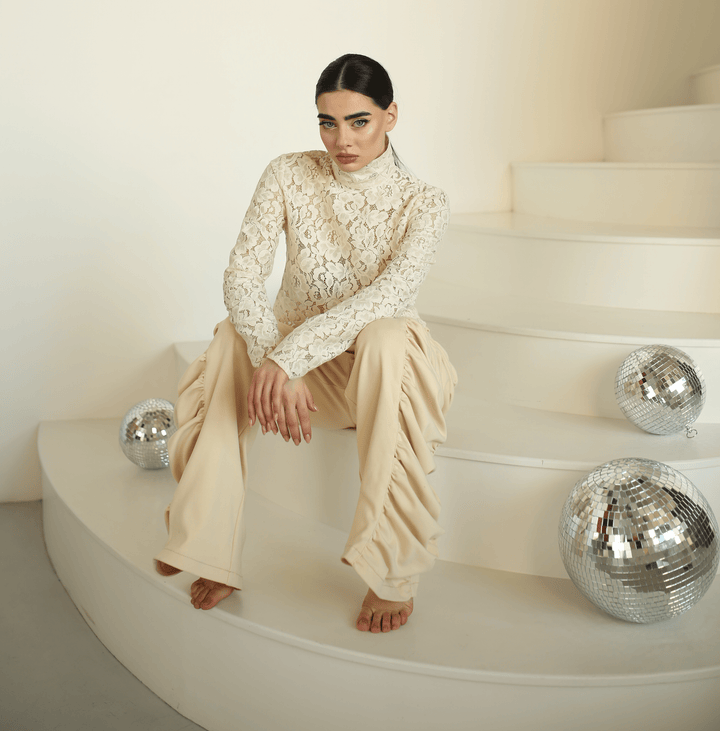 Exclusive pure cotton thick lace tracksuit (3 pieces outfit) - Baleni
