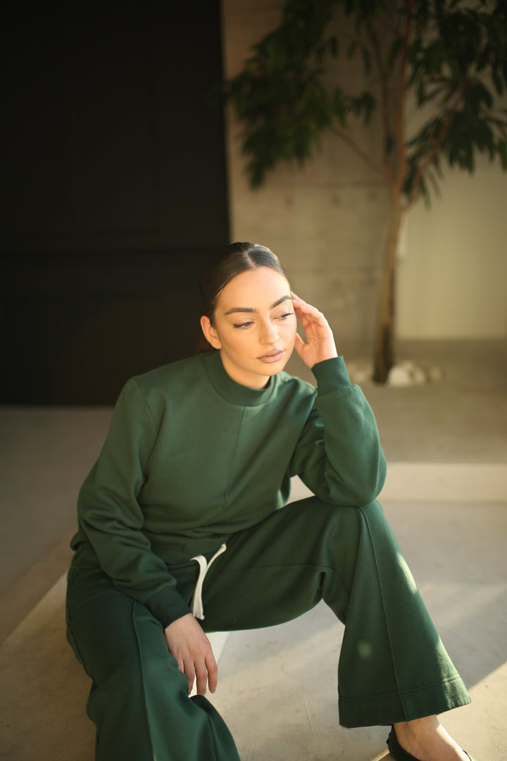 Embroidered organic soft jersey casual tracksuit - Baleni