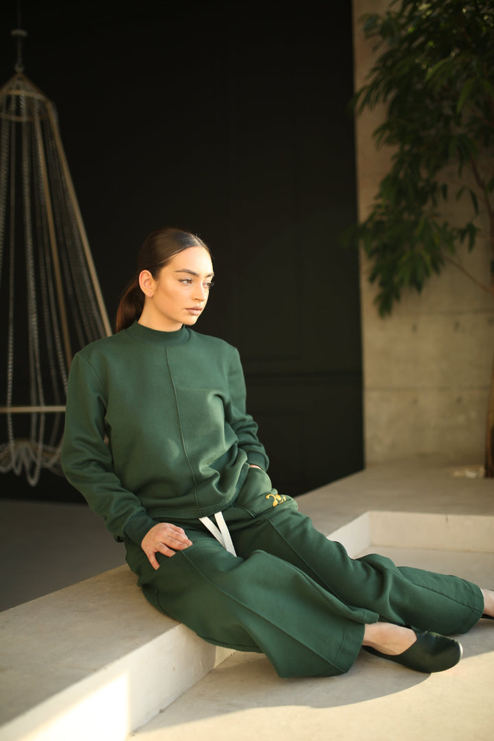 Embroidered organic soft jersey casual tracksuit - Baleni