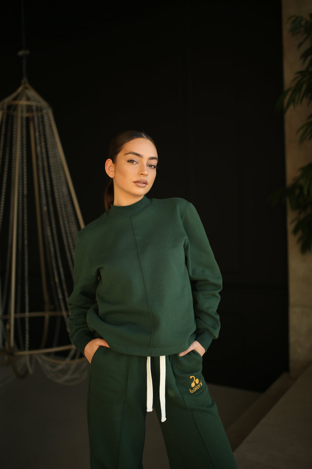 Embroidered organic soft jersey casual tracksuit - Baleni