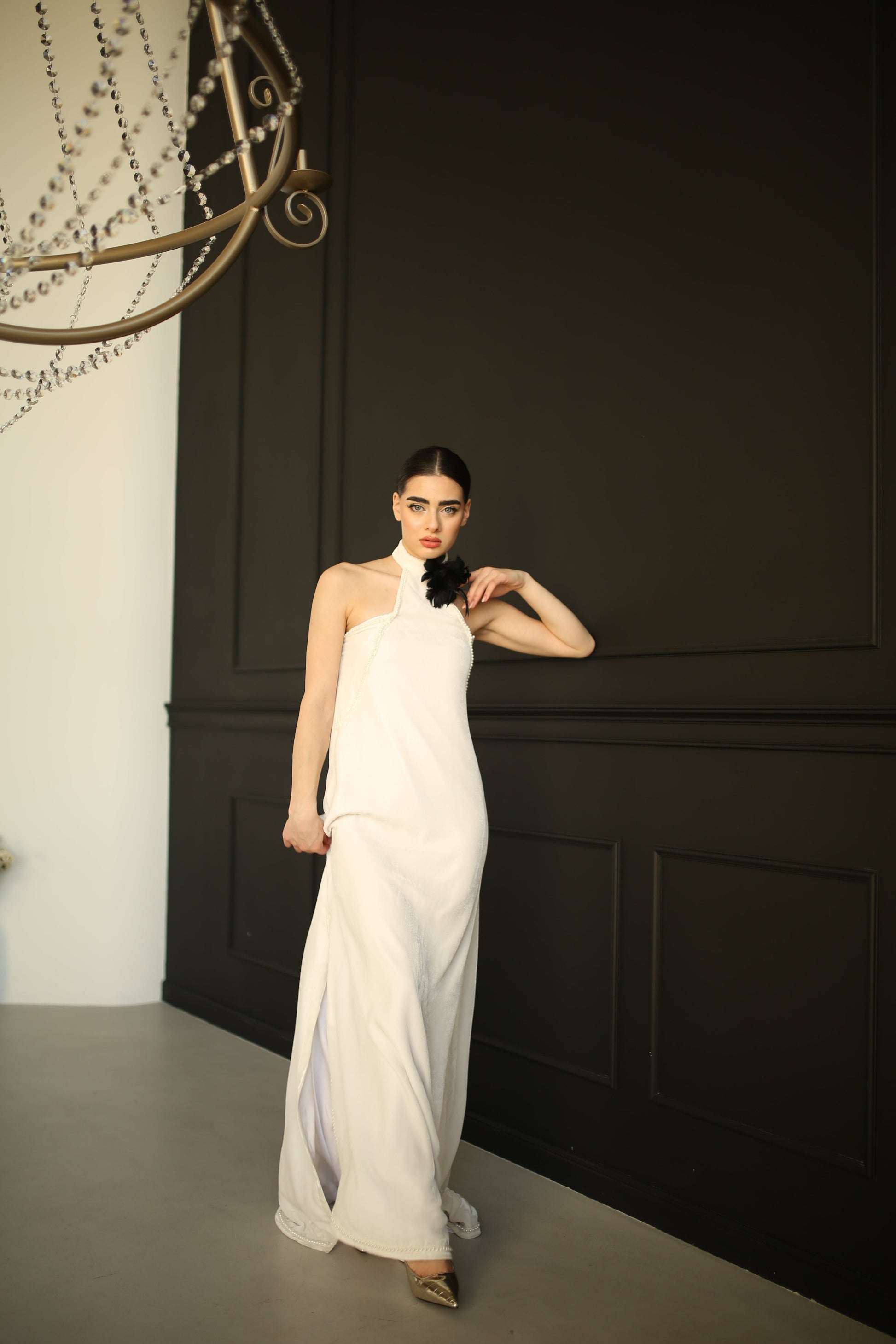 Silk Velvet High-Grade Real Evening Luxury Dress