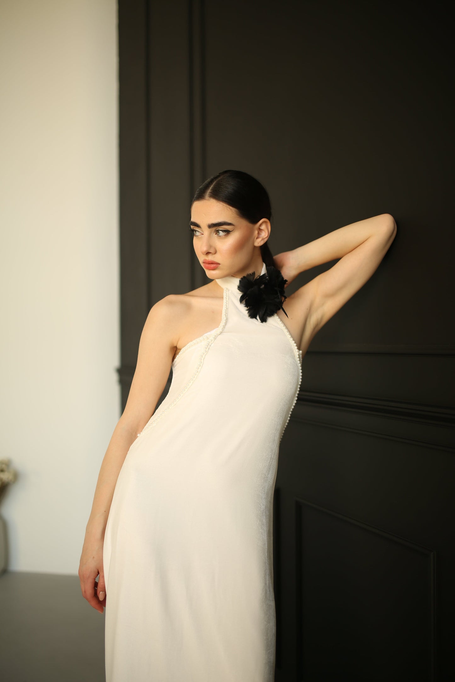 Silk Velvet High-Grade Real Evening Dress