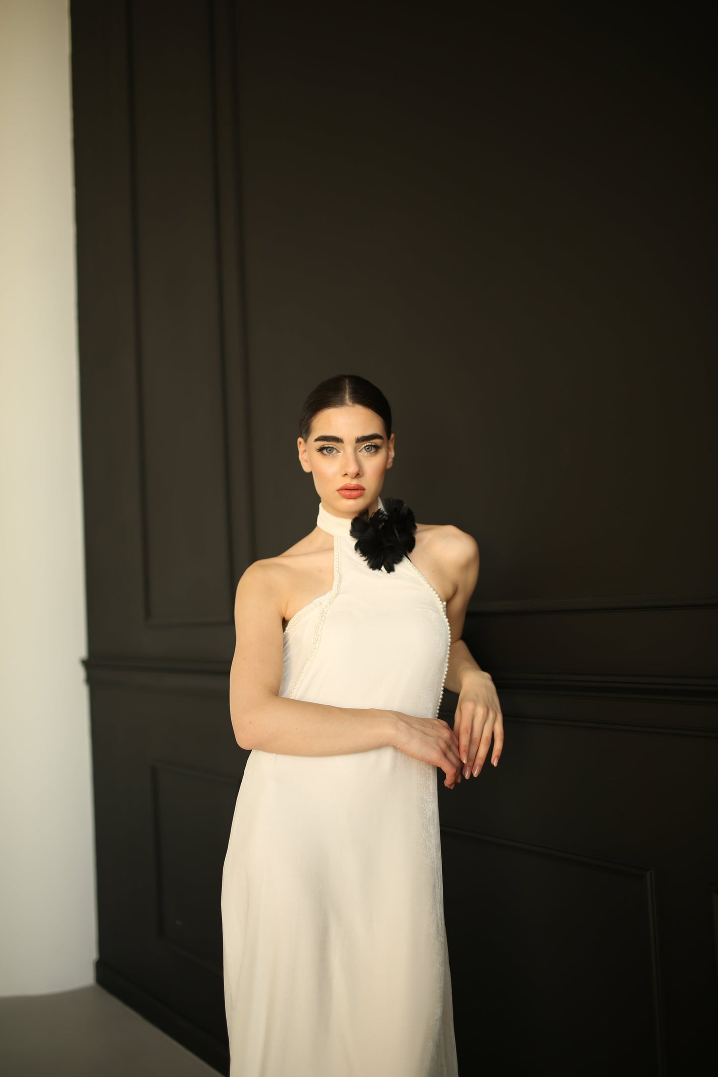 Silk Velvet High-Grade Real Evening Dress