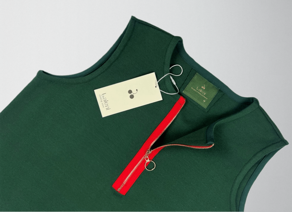 Cotton rib top with zipper - Baleni