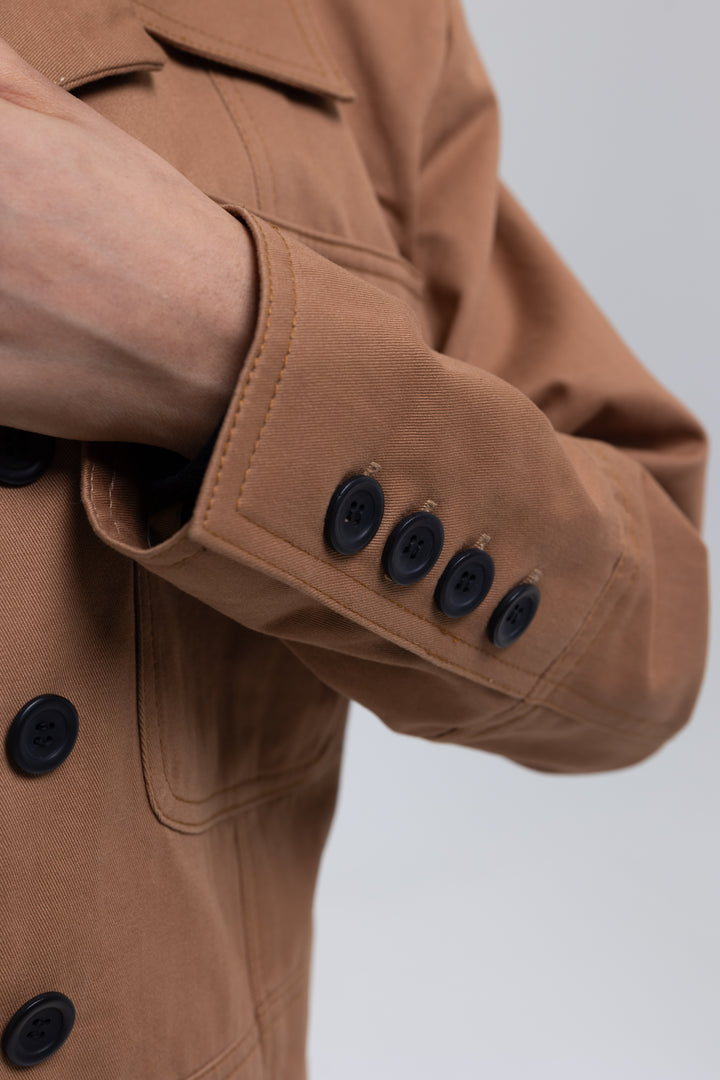 Cotton Twill Fitted Utility Jacket